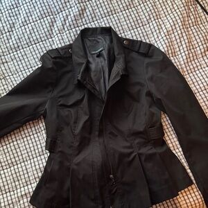 Cynthia Rowley Elegant Black Trench Coat